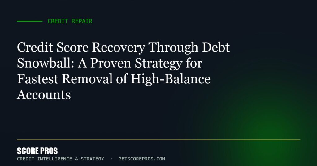 Credit Score Recovery Through Debt Snowball: A Proven Strategy for Fastest Removal of High-Balance Accounts