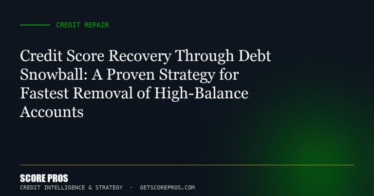 Credit Score Recovery Through Debt Snowball: A Proven Strategy for Fastest Removal of High-Balance Accounts