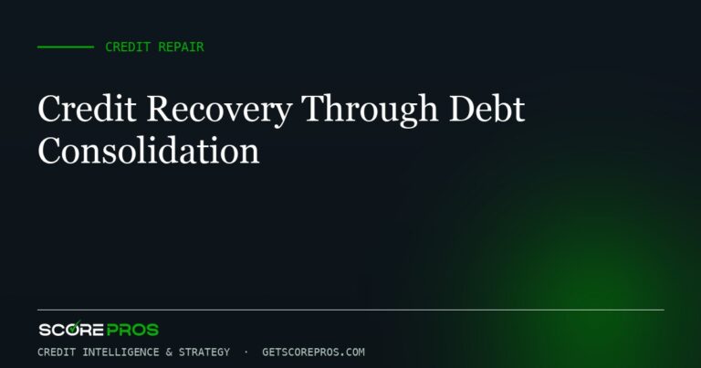Credit Recovery Through Debt Consolidation