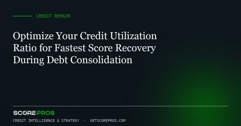 Optimize Your Credit Utilization Ratio for Fastest Score Recovery During Debt Consolidation