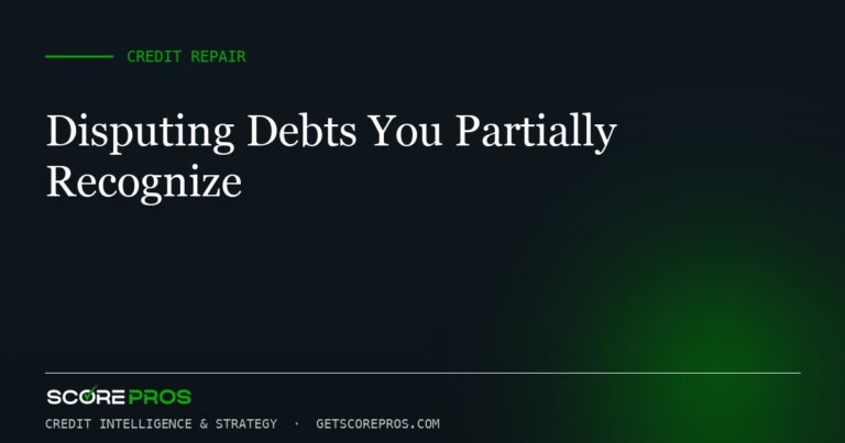 Disputing Debts You Partially Recognize
