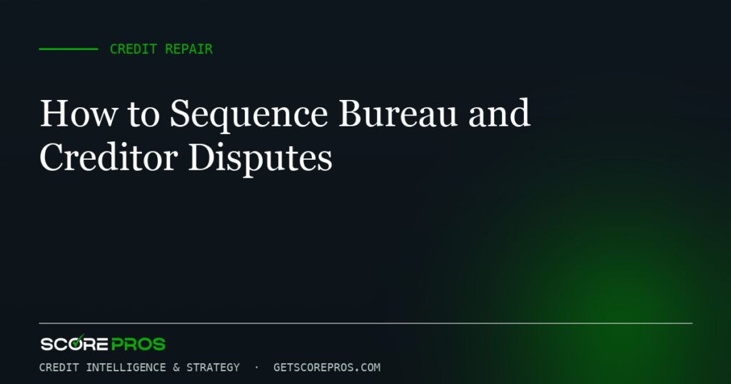How to Sequence Bureau and Creditor Disputes