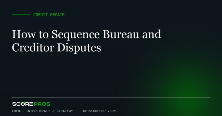 How to Sequence Bureau and Creditor Disputes