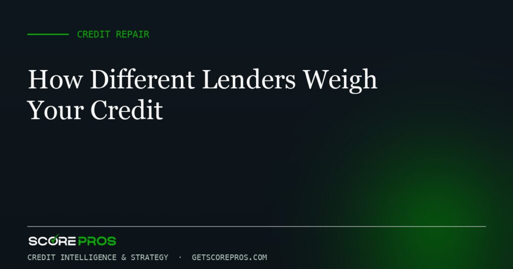 How Different Lenders Weigh Your Credit