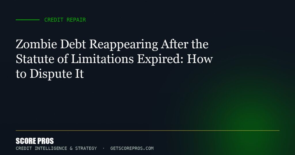 Zombie Debt Reappearing After the Statute of Limitations Expired: How to Dispute It