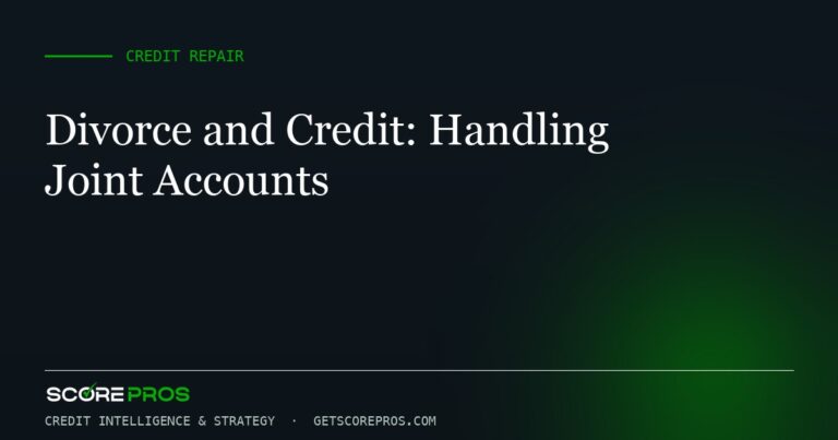 Divorce and Credit: Handling Joint Accounts