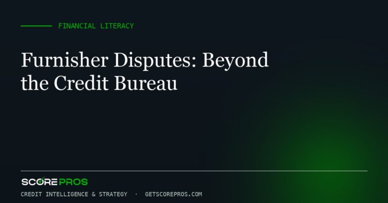 Furnisher Disputes: Beyond the Credit Bureau