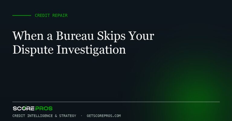 When a Bureau Skips Your Dispute Investigation