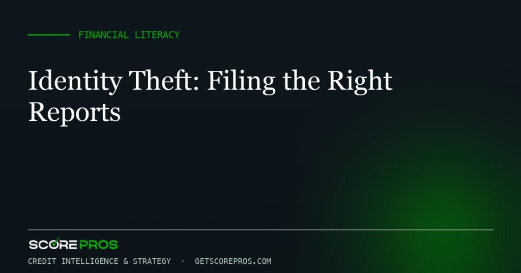 Identity Theft: Filing the Right Reports