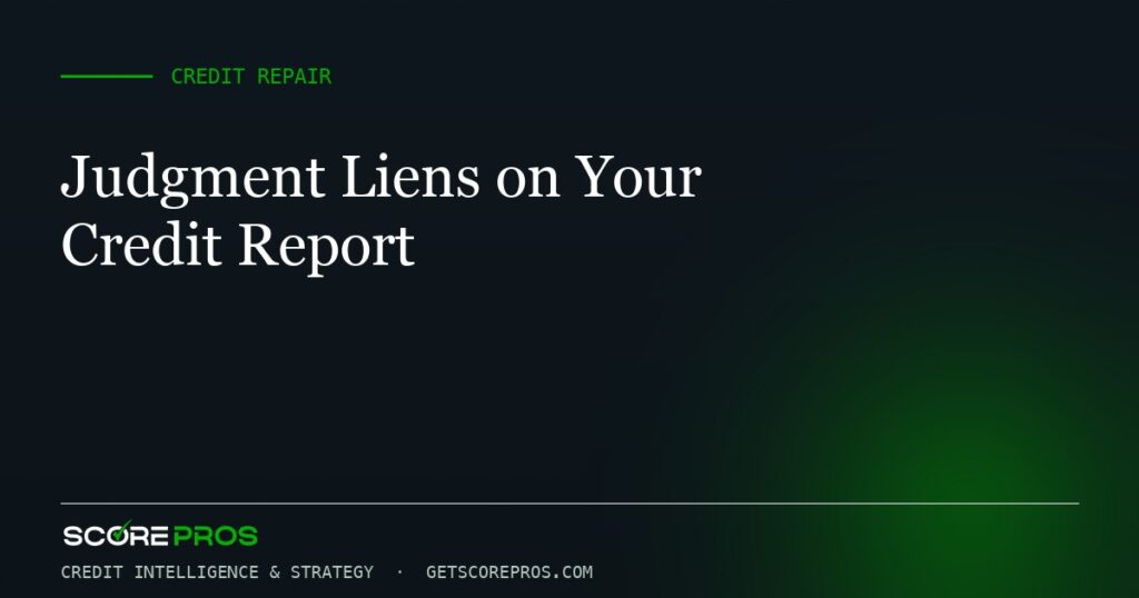 Judgment Liens on Your Credit Report