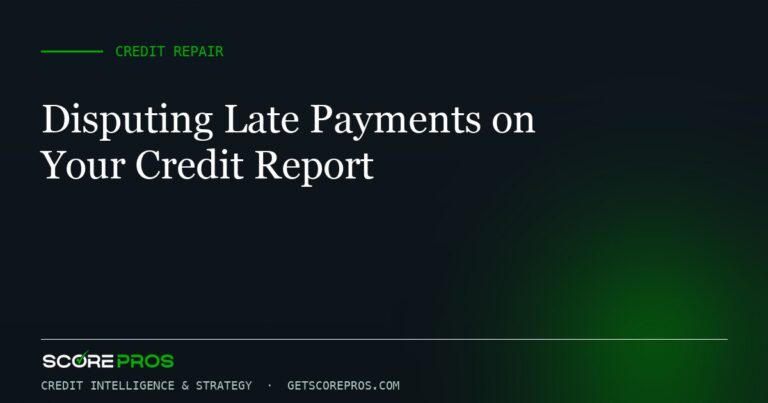 Disputing Late Payments on Your Credit Report