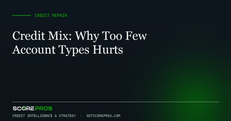 Credit Mix: Why Too Few Account Types Hurts