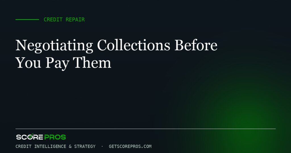 Negotiating Collections Before You Pay Them