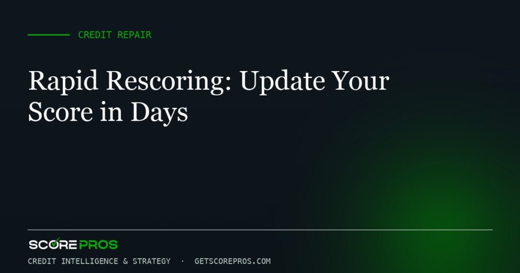 Rapid Rescoring: Update Your Score in Days
