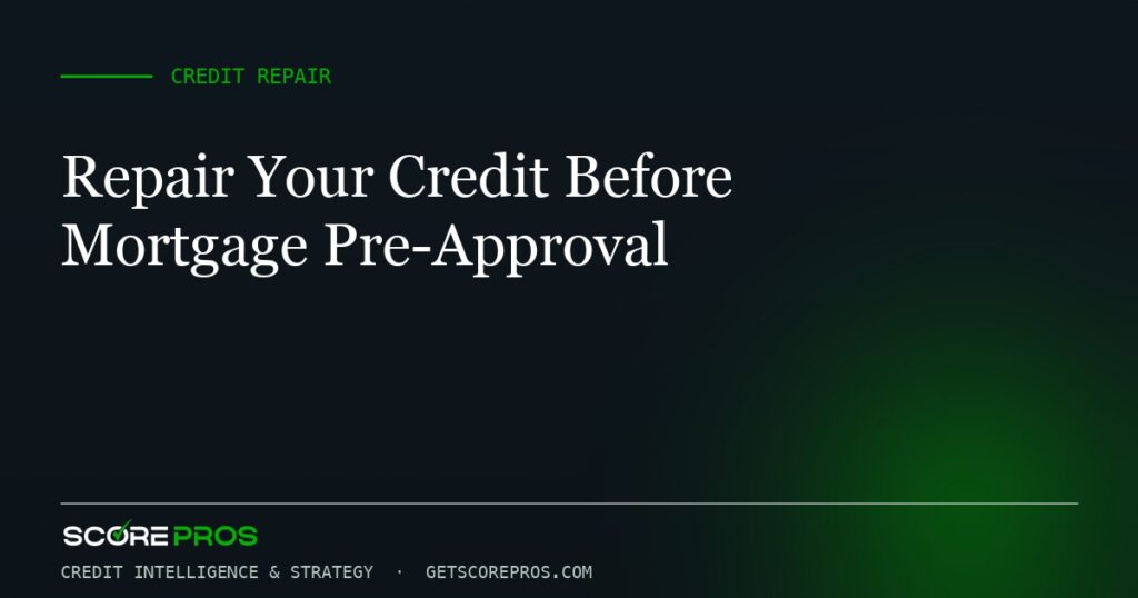 Repair Your Credit Before Mortgage Pre-Approval