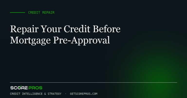 Repair Your Credit Before Mortgage Pre-Approval