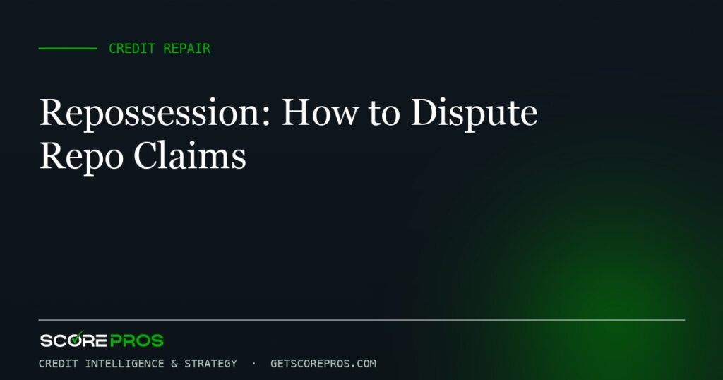 Repossession: How to Dispute Repo Claims
