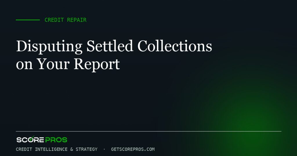 Disputing Settled Collections on Your Report