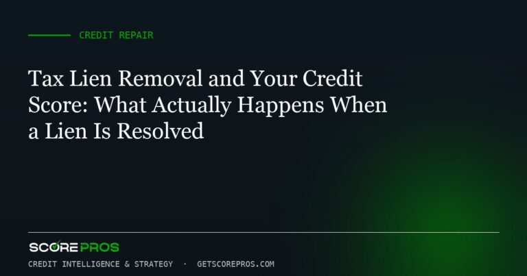 Tax Lien Removal and Your Credit Score: What Actually Happens When a Lien Is Resolved