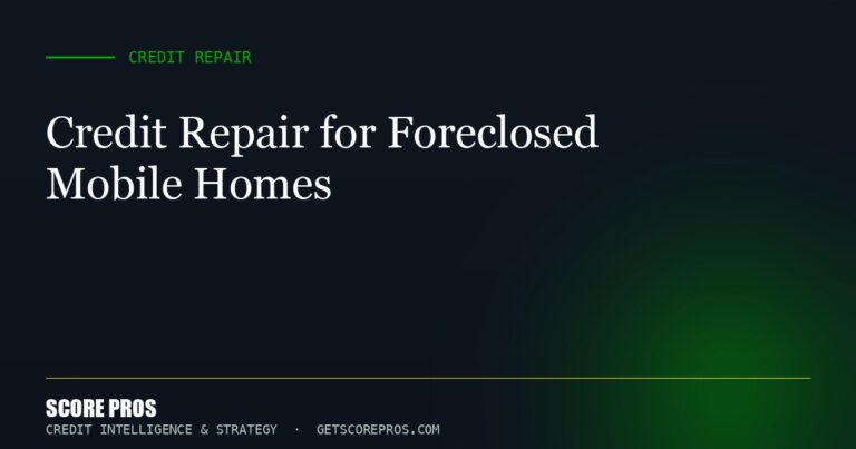 Credit Repair for Foreclosed Mobile Homes