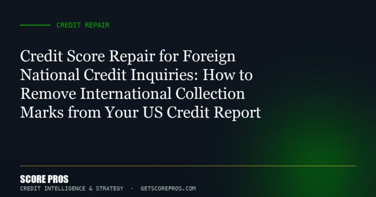 Credit Score Repair for Foreign National Credit Inquiries: How to Remove International Collection Marks from Your US Credit Report