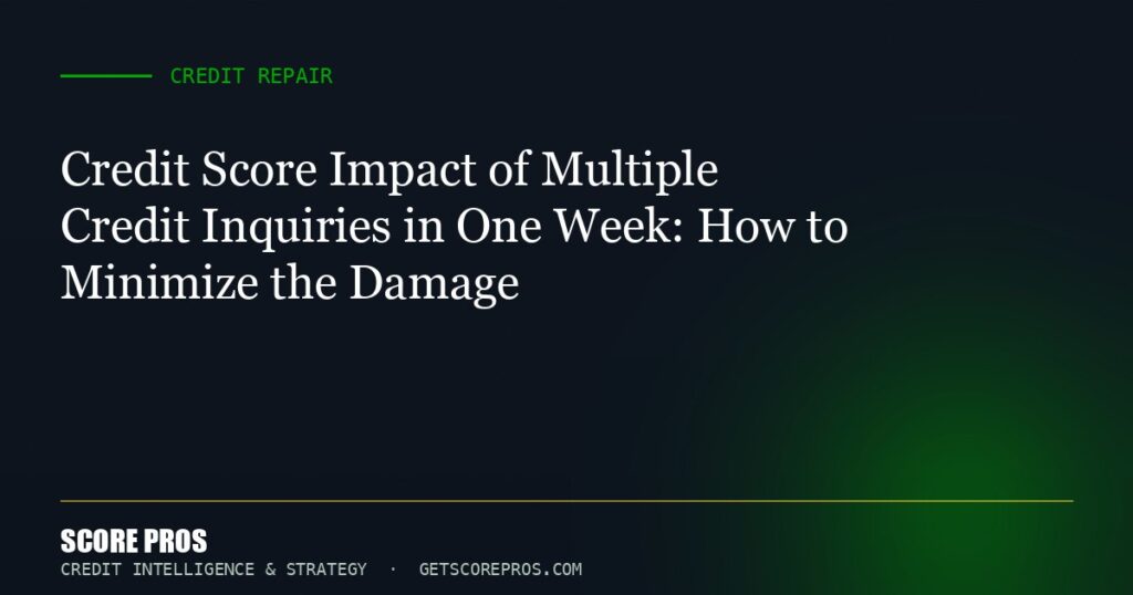 Credit Score Impact of Multiple Credit Inquiries in One Week: How to Minimize the Damage