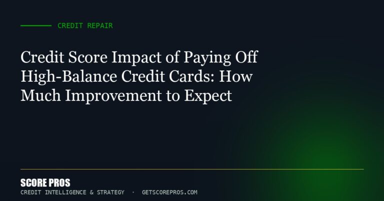 Credit Score Impact of Paying Off High-Balance Credit Cards: How Much Improvement to Expect