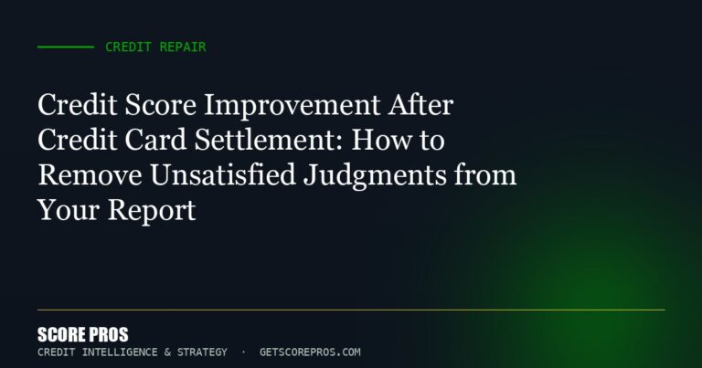 Credit Score Improvement After Credit Card Settlement: How to Remove Unsatisfied Judgments from Your Report