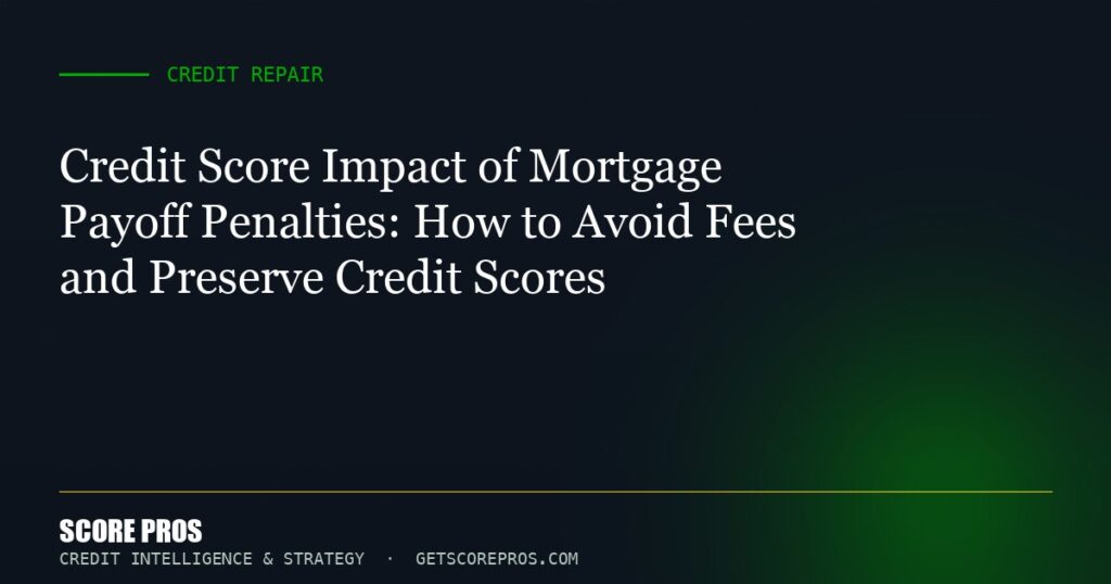 Credit Score Impact of Mortgage Payoff Penalties: How to Avoid Fees and Preserve Credit Scores