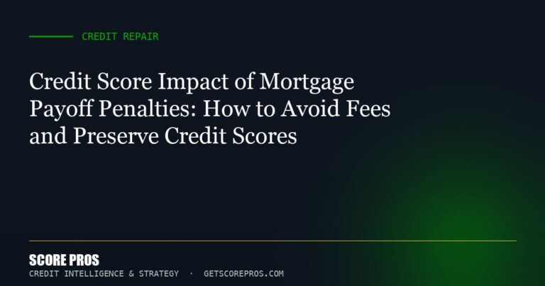 Credit Score Impact of Mortgage Payoff Penalties: How to Avoid Fees and Preserve Credit Scores