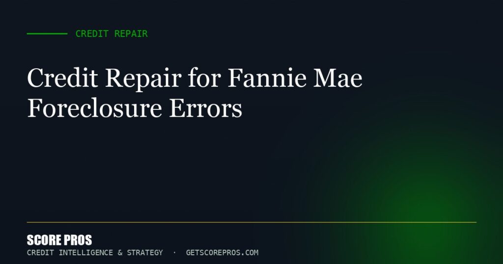 Credit Repair for Fannie Mae Foreclosure Errors
