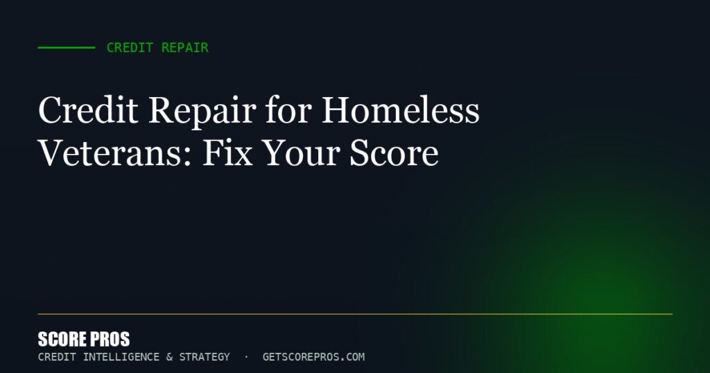 Credit Repair for Homeless Veterans: Fix Your Score