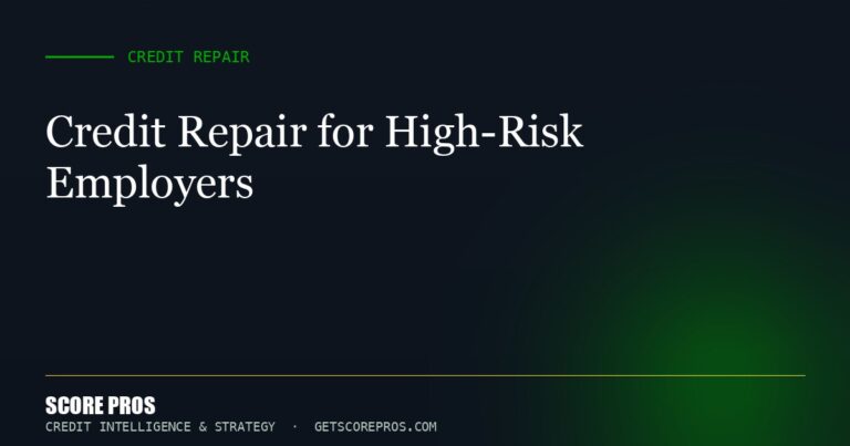 Credit Repair for High-Risk Employers
