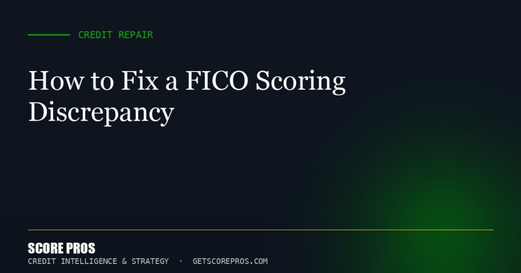 How to Fix a FICO Scoring Discrepancy