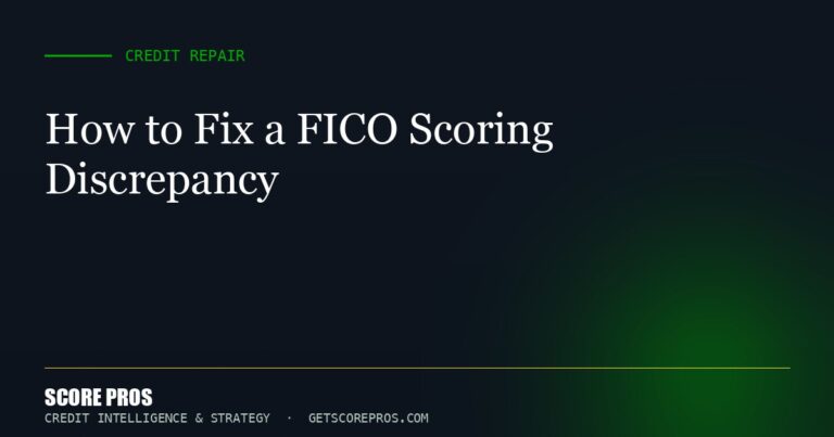 How to Fix a FICO Scoring Discrepancy