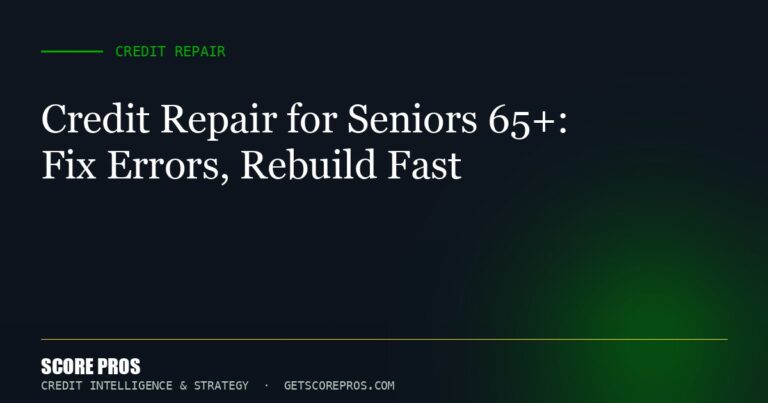 Credit Repair for Seniors 65+: Fix Errors, Rebuild Fast